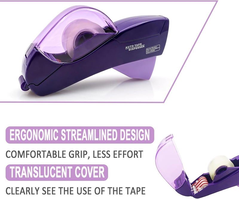 MFBJXC Automatic Tape Dispenser for Wrapping Gifts, Handheld Packaging Tape Dispenser Gun with Cutter, Dispensers for Adhesive Tapes-Purple - Image 2